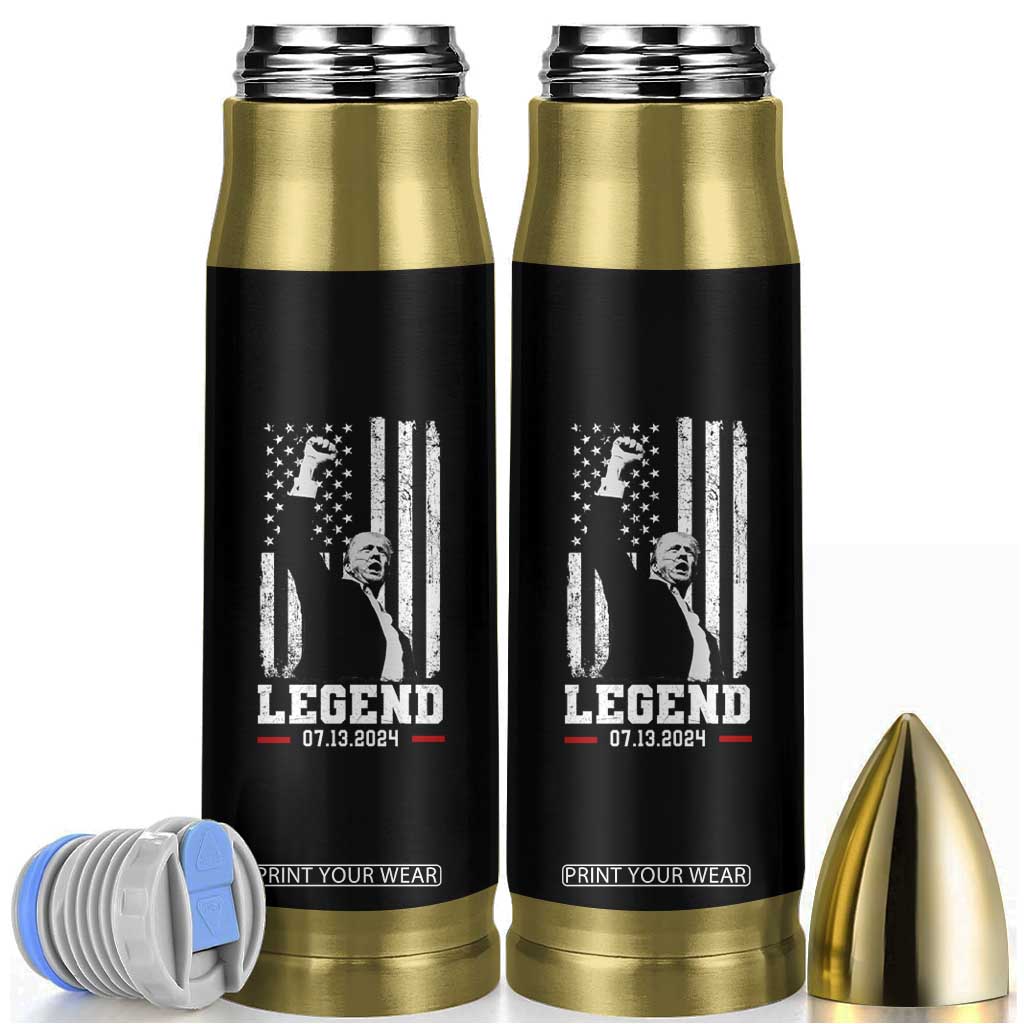 Trump Raised Fist Bullet Tumbler Legend July 13th 2024 American Flag TB02 Black Print Your Wear