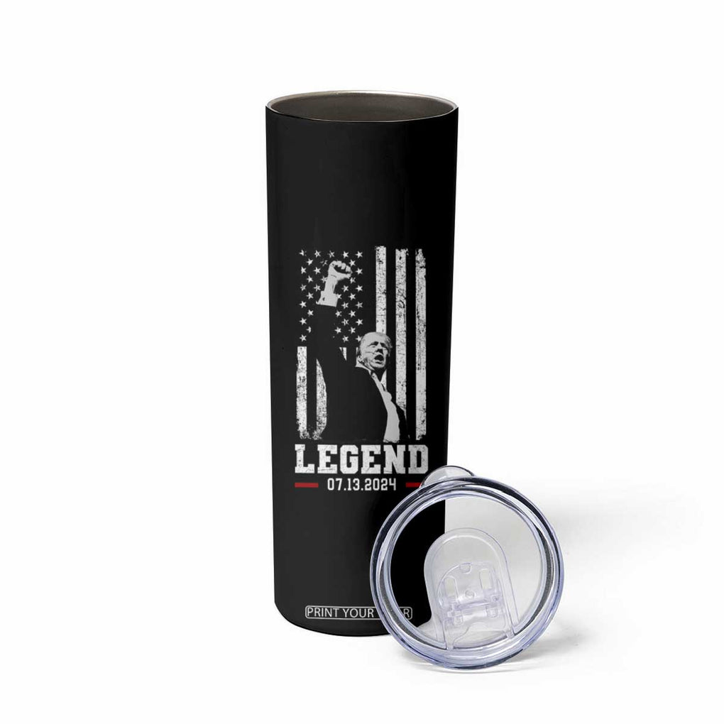 Trump Raised Fist Skinny Tumbler Legend July 13th 2024 American Flag TB02 Print Your Wear