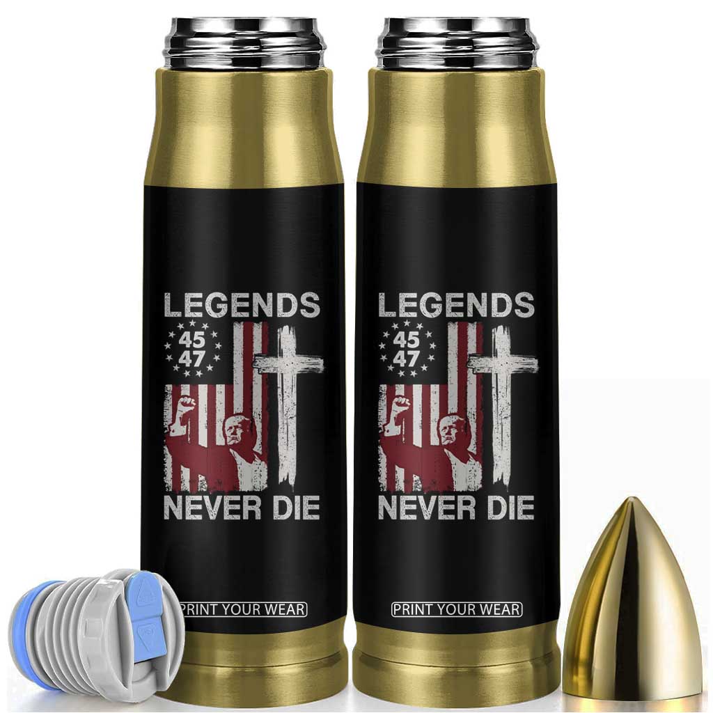 Trump Raised Fist Bullet Tumbler Legend Never Die President 45 47 American Betsy Ross Flag Cross TB02 Black Print Your Wear