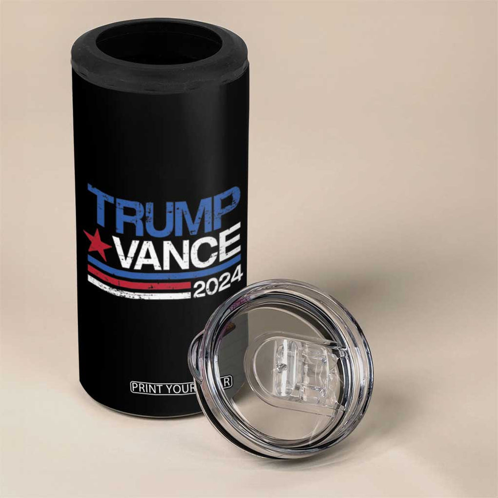 Trump Vance 2024 4 in 1 Can Cooler Tumbler 2024 President 45 47 Supporter Retro Stripe TB02 Print Your Wear