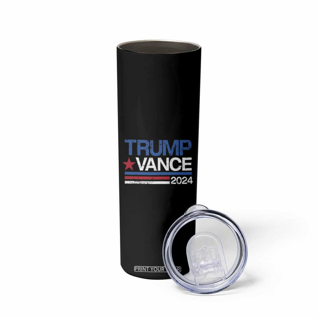 Trump Vance 2024 Skinny Tumbler 2024 President 45 47 Supporter Retro Stripe TB02 Print Your Wear