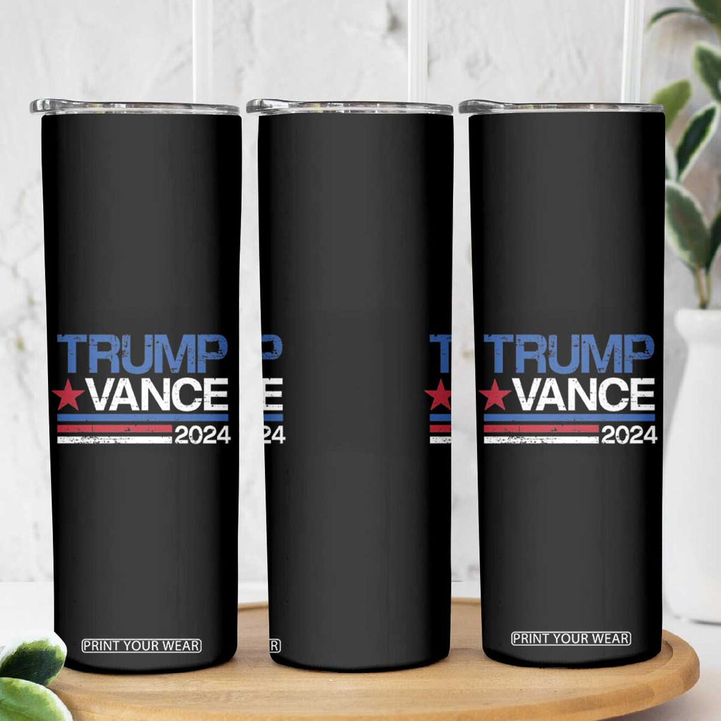 Trump Vance 2024 Skinny Tumbler 2024 President 45 47 Supporter Retro Stripe TB02 Print Your Wear