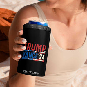 Trump Vance 2024 4 in 1 Can Cooler Tumbler 2024 President 45 47 Supporter Retro Vintage TB02 Print Your Wear