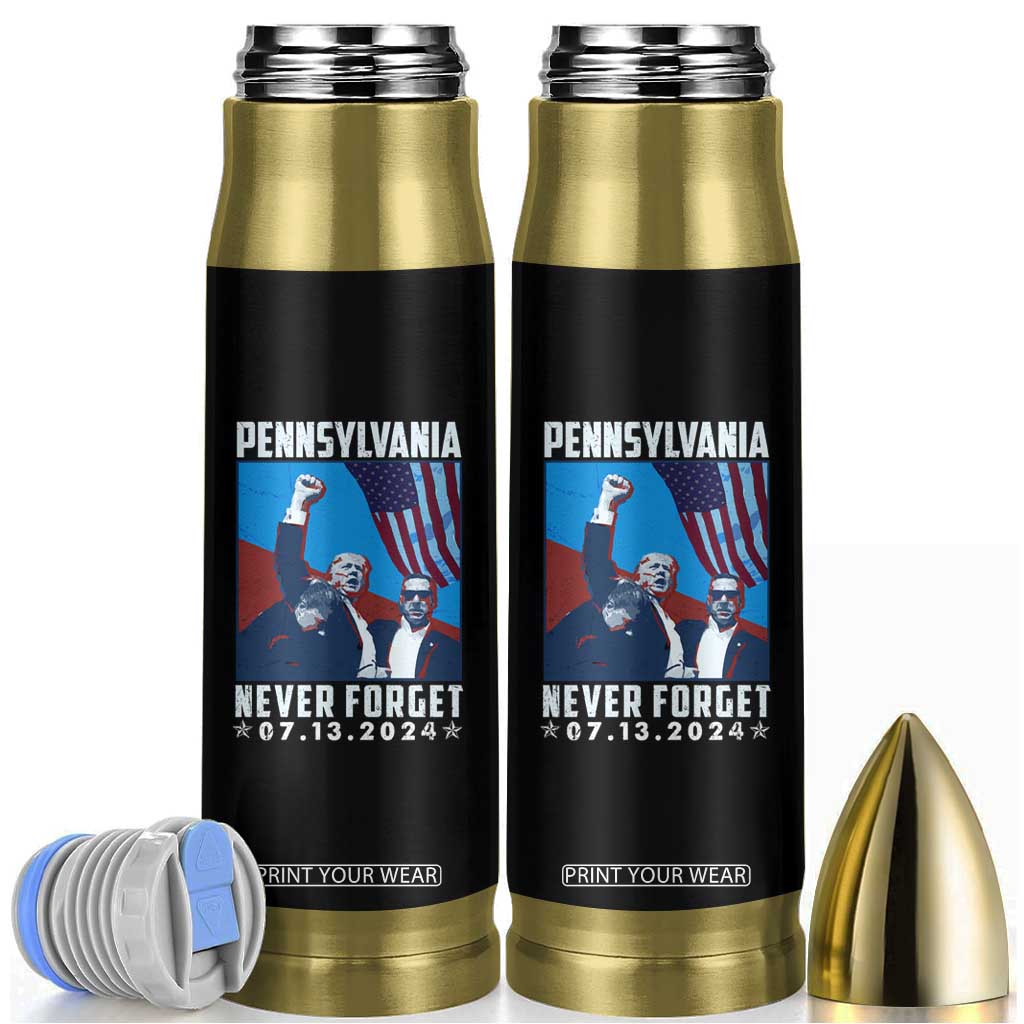 Trump Raised Fist Bullet Tumbler Butler Pennsylvania Never Forget July 13 2024 TB02 Black Print Your Wear