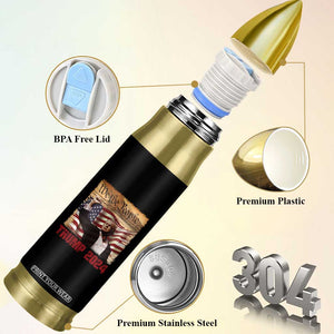Trump 2024 Bullet Tumbler Raised Fist Fight For America American Flag Retro Vintage TB02 Print Your Wear
