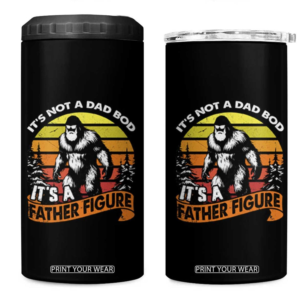 Funny Bigfoot Dad 4 in 1 Can Cooler Tumbler It's Not A Dad Bod It's A Father Figure TB02 One Size: 16 oz Black Print Your Wear