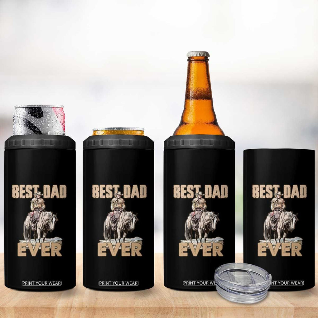 Horse Dad 4 in 1 Can Cooler Tumbler Best Dad Ever Retro Western Rodeo Cowboy Dad Father's Day TB02 Print Your Wear