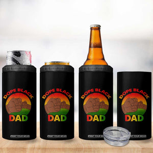 Dope Black Dad 4 in 1 Can Cooler Tumbler Proud Afro Melanin Men Vintage Father's Day TB02 Print Your Wear