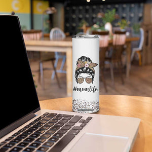 Funny Mom Life Skinny Tumbler Mama Mommy Mom Bruh Leopard Messy Bun TB02 Print Your Wear