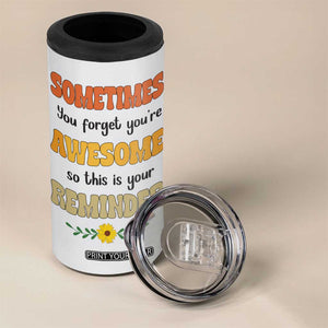 Best Freakin Auntie Ever 4 in 1 Can Cooler Tumbler Funny Aunt Reminder You're Awesome Leopard Rainbow TB02 Print Your Wear