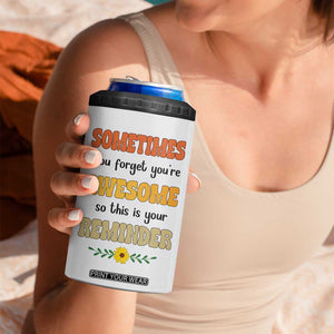 Best Freakin Auntie Ever 4 in 1 Can Cooler Tumbler Funny Aunt Reminder You're Awesome Leopard Rainbow TB02 Print Your Wear
