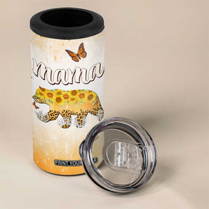 Mama Bear Floral Sunflower 4 in 1 Can Cooler Tumbler Tough As A Mother Botanical Garden Uplifting Gift TB02 Print Your Wear