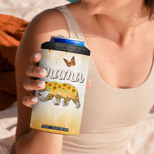 Mama Bear Floral Sunflower 4 in 1 Can Cooler Tumbler Tough As A Mother Botanical Garden Uplifting Gift TB02 Print Your Wear