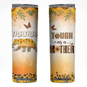 Mama Bear Floral Sunflower Skinny Tumbler Tough As A Mother Botanical Garden Uplifting Gift TB02 Daisy Print Your Wear