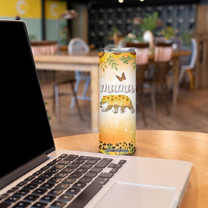Mama Bear Floral Sunflower Skinny Tumbler Tough As A Mother Botanical Garden Uplifting Gift TB02 Print Your Wear