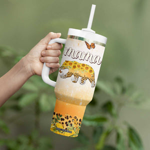 Mama Bear Floral Sunflower Tumbler With Handle Tough As A Mother Botanical Garden Uplifting Gift TB02 Print Your Wear