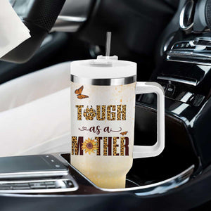 Mama Bear Floral Sunflower Tumbler With Handle Tough As A Mother Botanical Garden Uplifting Gift TB02 Print Your Wear