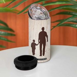 Stepdad and Stepson 4 in 1 Can Cooler Tumbler Thank You For Stepping In Boy Dad Retro Vintage TB02 Print Your Wear