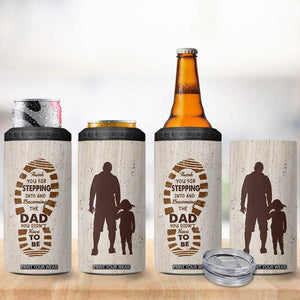Stepdad and Stepdaughter 4 in 1 Can Cooler Tumbler Thank You For Stepping In Girl Dad Retro Vintage TB02 Print Your Wear