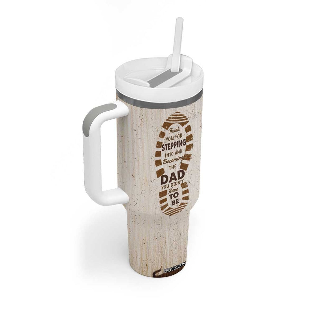 Stepdad and Stepdaughter Tumbler With Handle Thank You For Stepping In Girl Dad Retro Vintage TB02 Print Your Wear