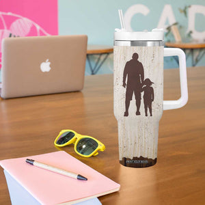 Stepdad and Stepdaughter Tumbler With Handle Thank You For Stepping In Girl Dad Retro Vintage TB02 Print Your Wear