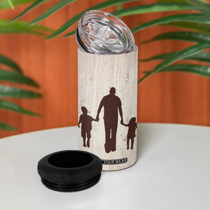 Stepdad of Two 4 in 1 Can Cooler Tumbler Thank You For Stepping In Dad with Son and Daughter Retro Vintage TB02 Print Your Wear