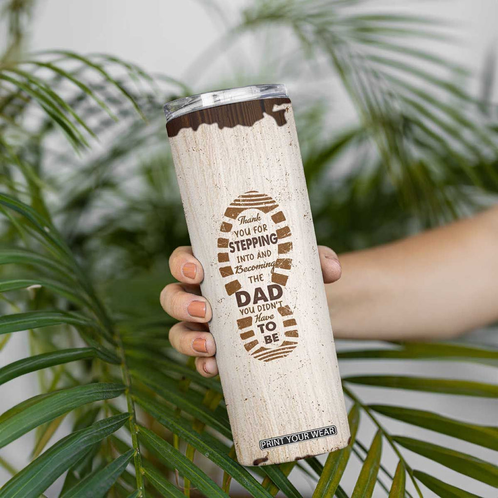 Stepdad of Two Skinny Tumbler Thank You For Stepping In Dad with Son and Daughter Retro Vintage TB02 Print Your Wear