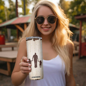 Stepdad of Two Skinny Tumbler Thank You For Stepping In Dad with Son and Daughter Retro Vintage TB02 Print Your Wear