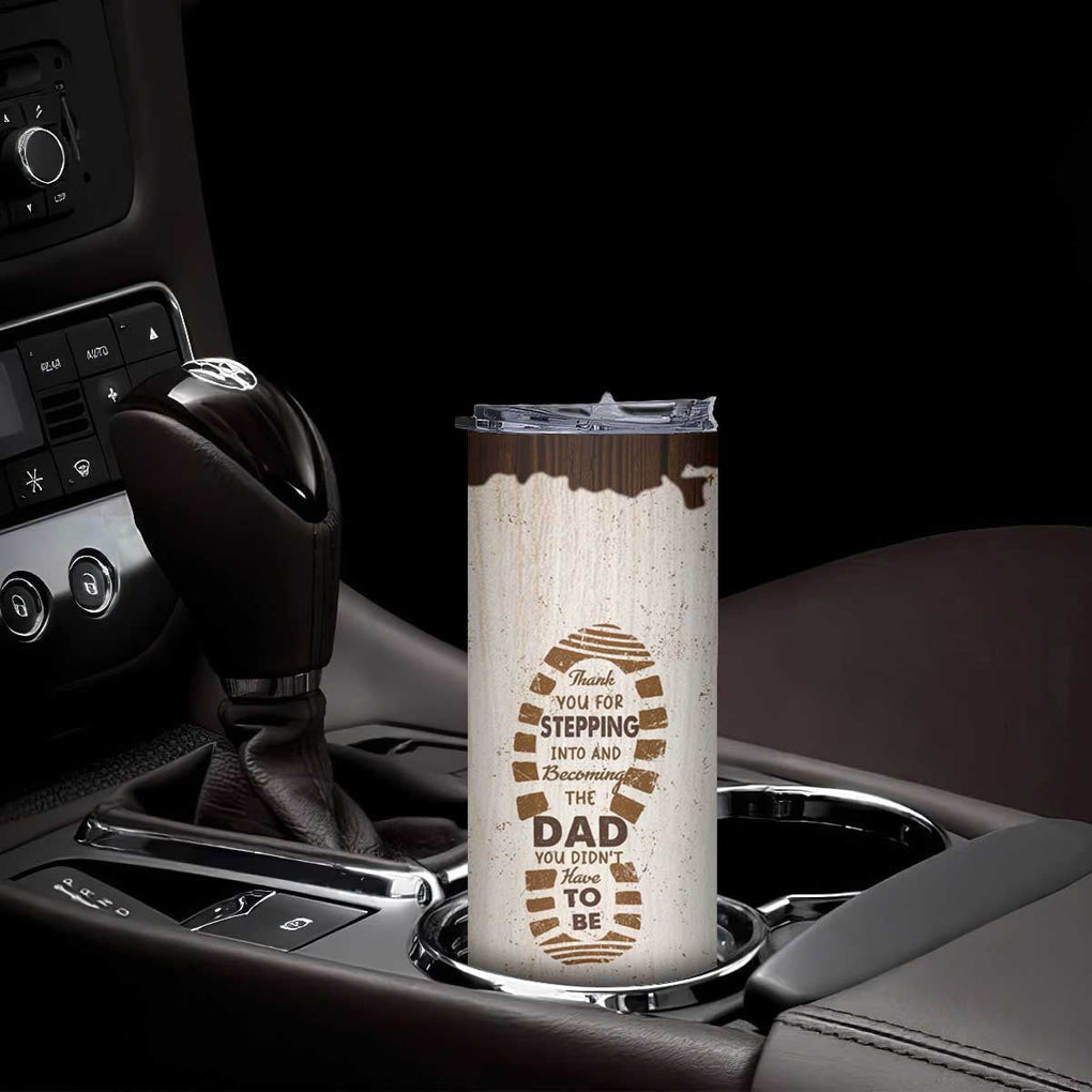 Stepdad of Two Skinny Tumbler Thank You For Stepping In Dad with Son and Daughter Retro Vintage TB02 Print Your Wear