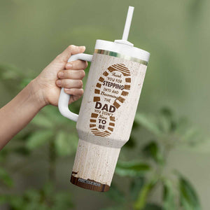 Stepdad of Two Tumbler With Handle Thank You For Stepping In Dad with Son and Daughter Retro Vintage TB02 Print Your Wear