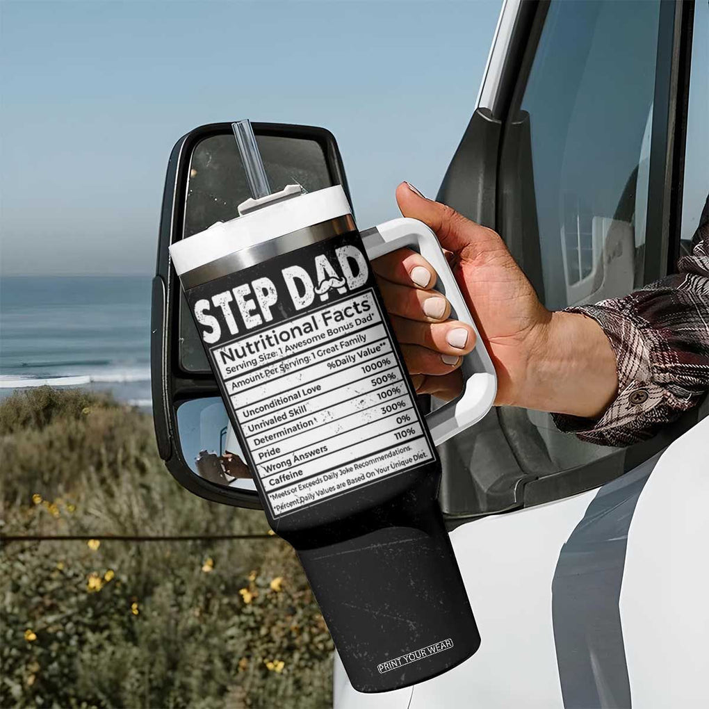 Step Dad Tumbler With Handle Best Effin' Stepdad Ever Thanks For Putting Up With My Mom American Flag TB02 Print Your Wear