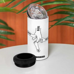 Custom Kids Name Stepdad 4 in 1 Can Cooler Tumbler Bonus Dad Of Three Holding Hands TB02 Print Your Wear