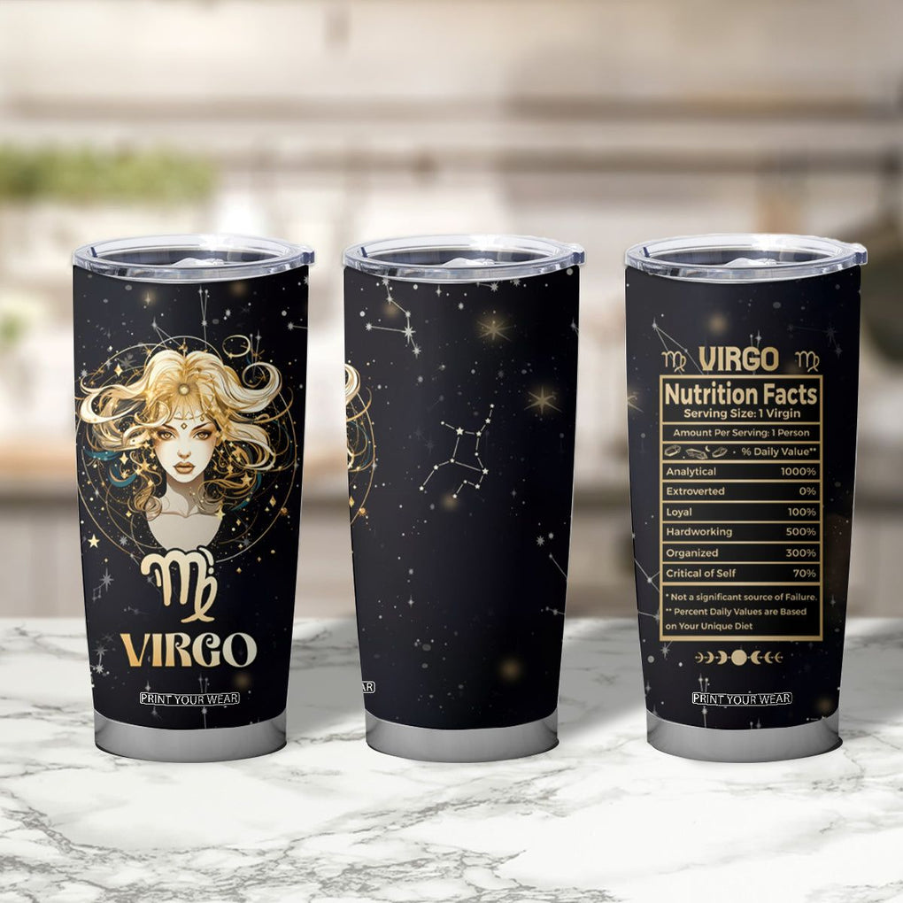 Virgo Zodiac Tumbler Cup Celestial Constellation Astrology Horoscope Galaxy TB02 Printyourwear
