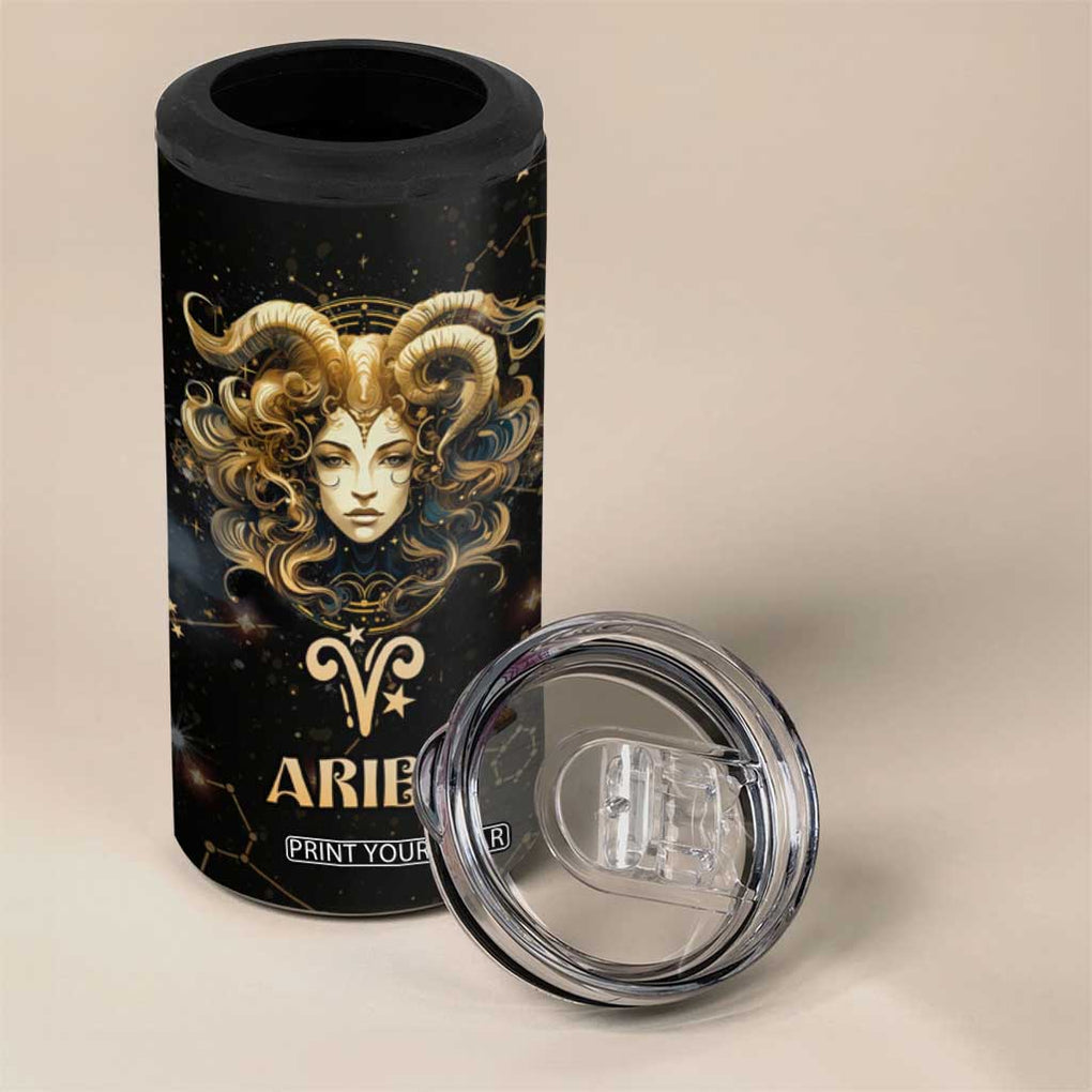 Aries Zodiac 4 in 1 Can Cooler Tumbler Celestial Constellation Astrology Horoscope Galaxy TB02 Print Your Wear