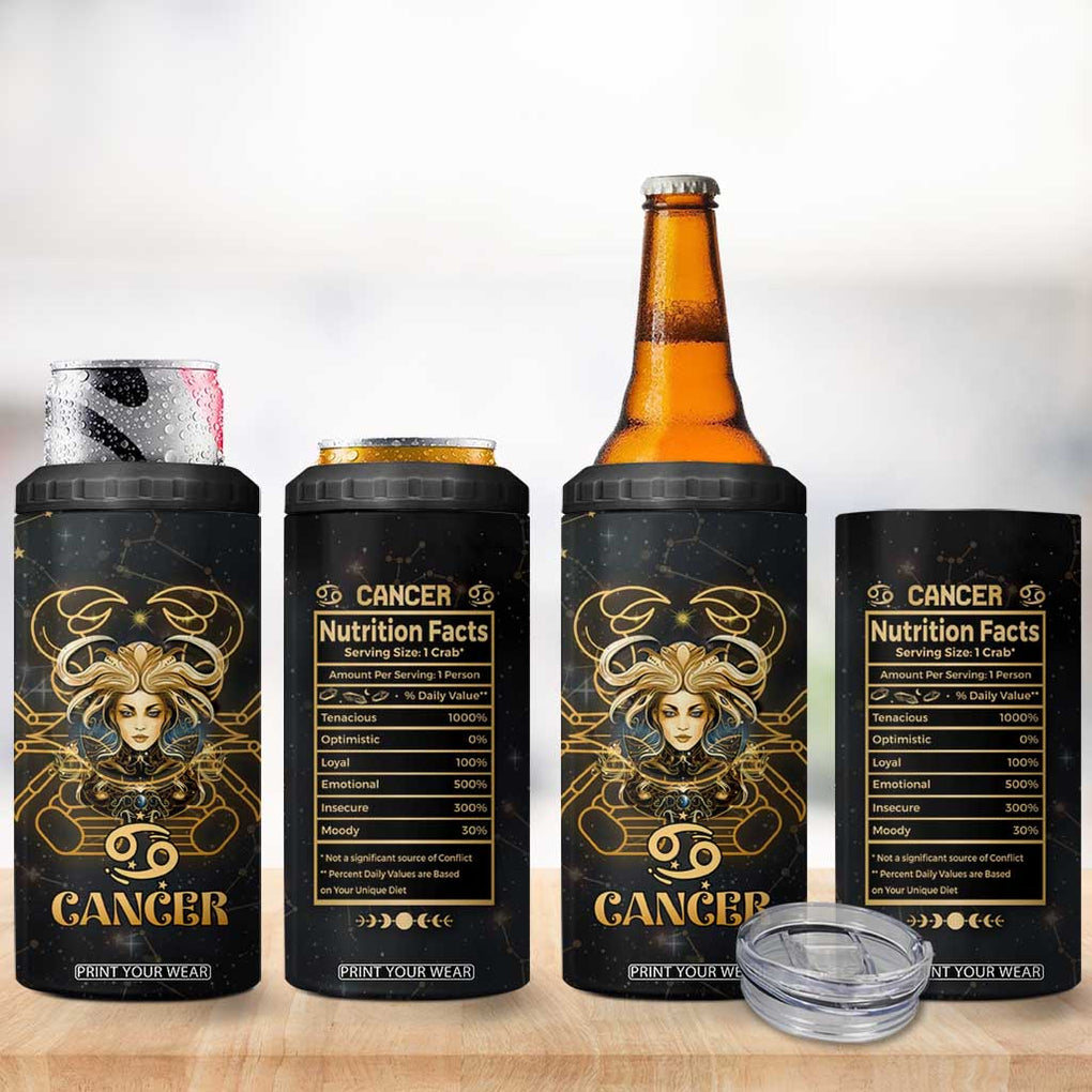 Cancer Zodiac 4 in 1 Can Cooler Tumbler Celestial Constellation Astrology Horoscope Galaxy TB02 Print Your Wear