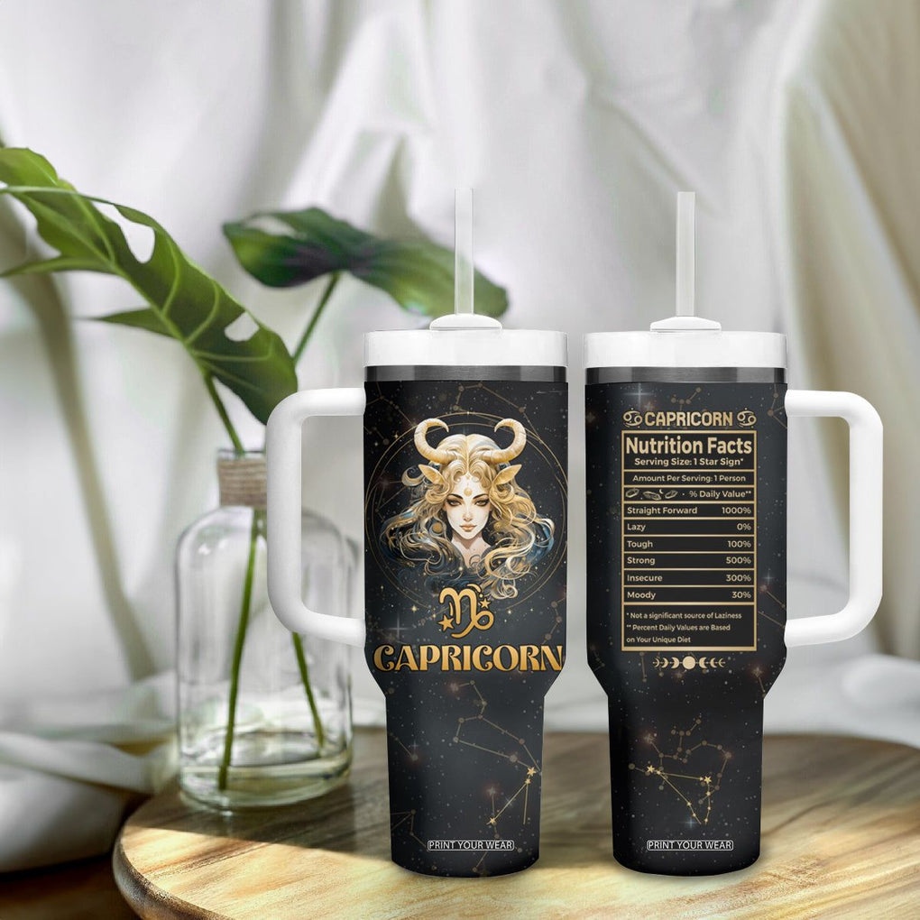 Capricorn Zodiac Tumbler With Handle Celestial Constellation Astrology Horoscope Galaxy TB02 Printyourwear
