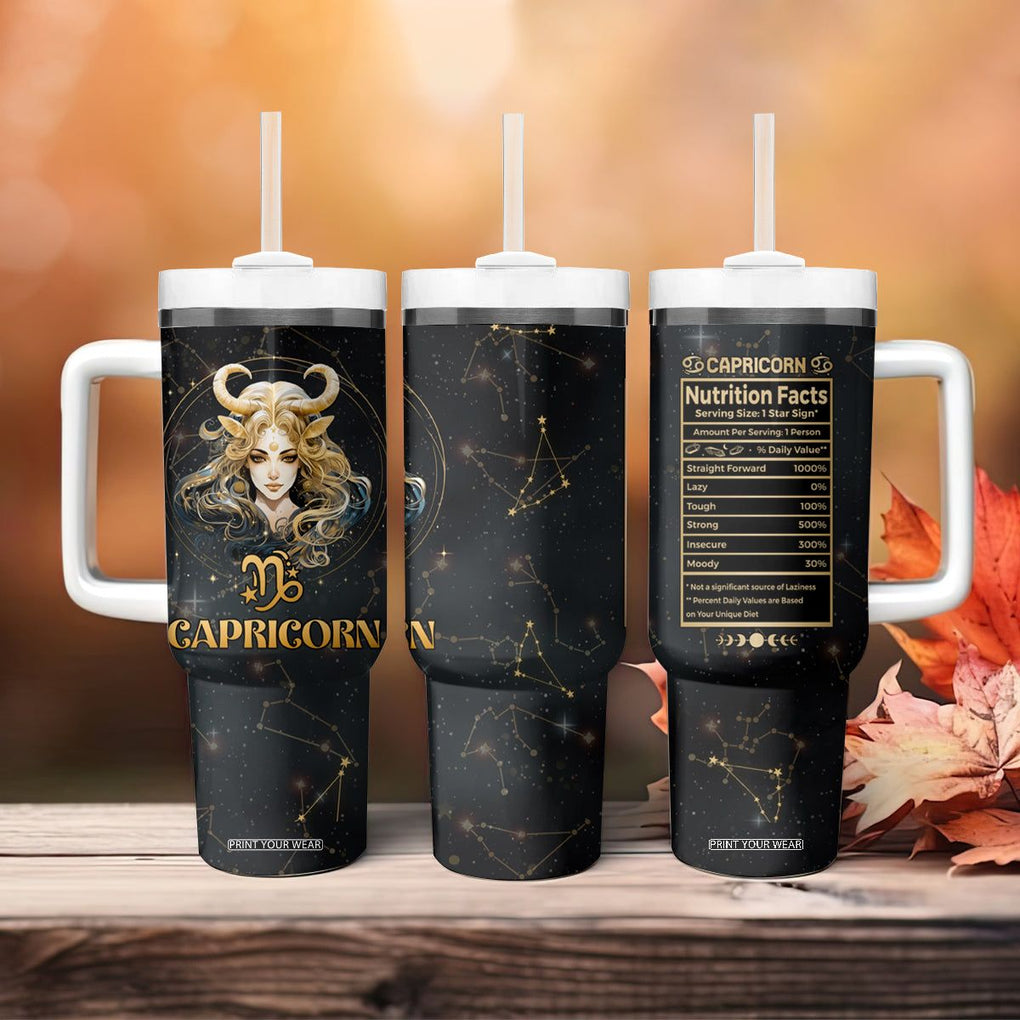 Capricorn Zodiac Tumbler With Handle Celestial Constellation Astrology Horoscope Galaxy TB02 Printyourwear