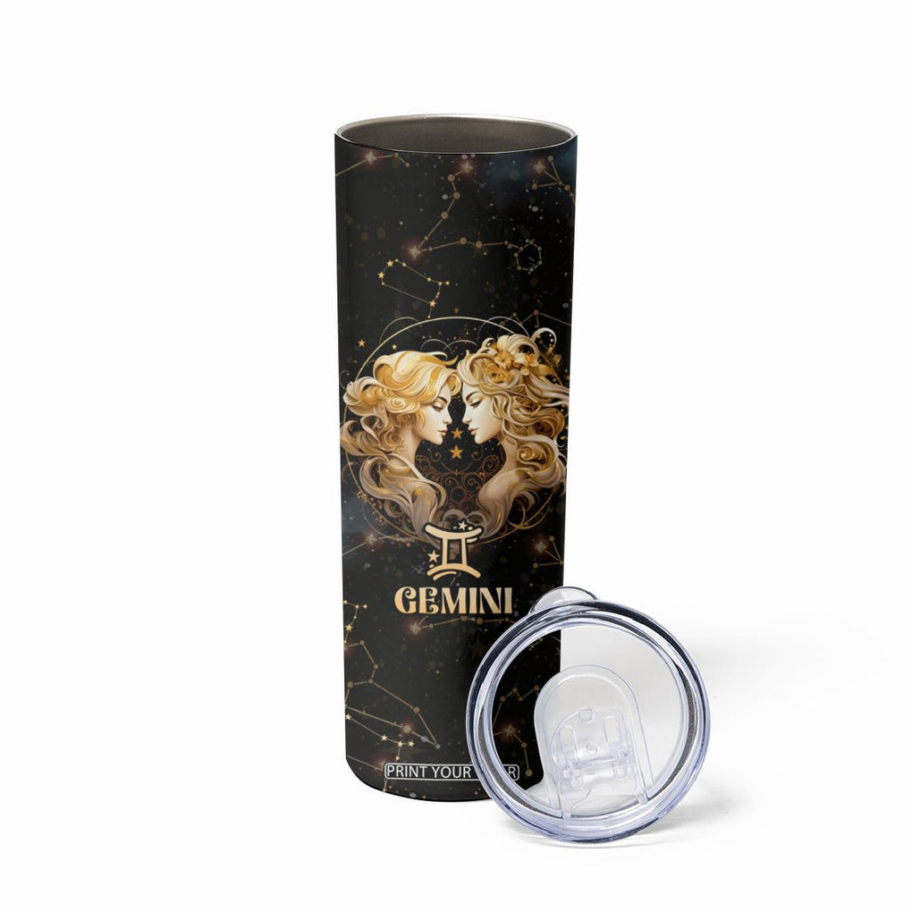 Gemini Zodiac Skinny Tumbler Celestial Constellation Astrology Horoscope Galaxy TB02 Printyourwear