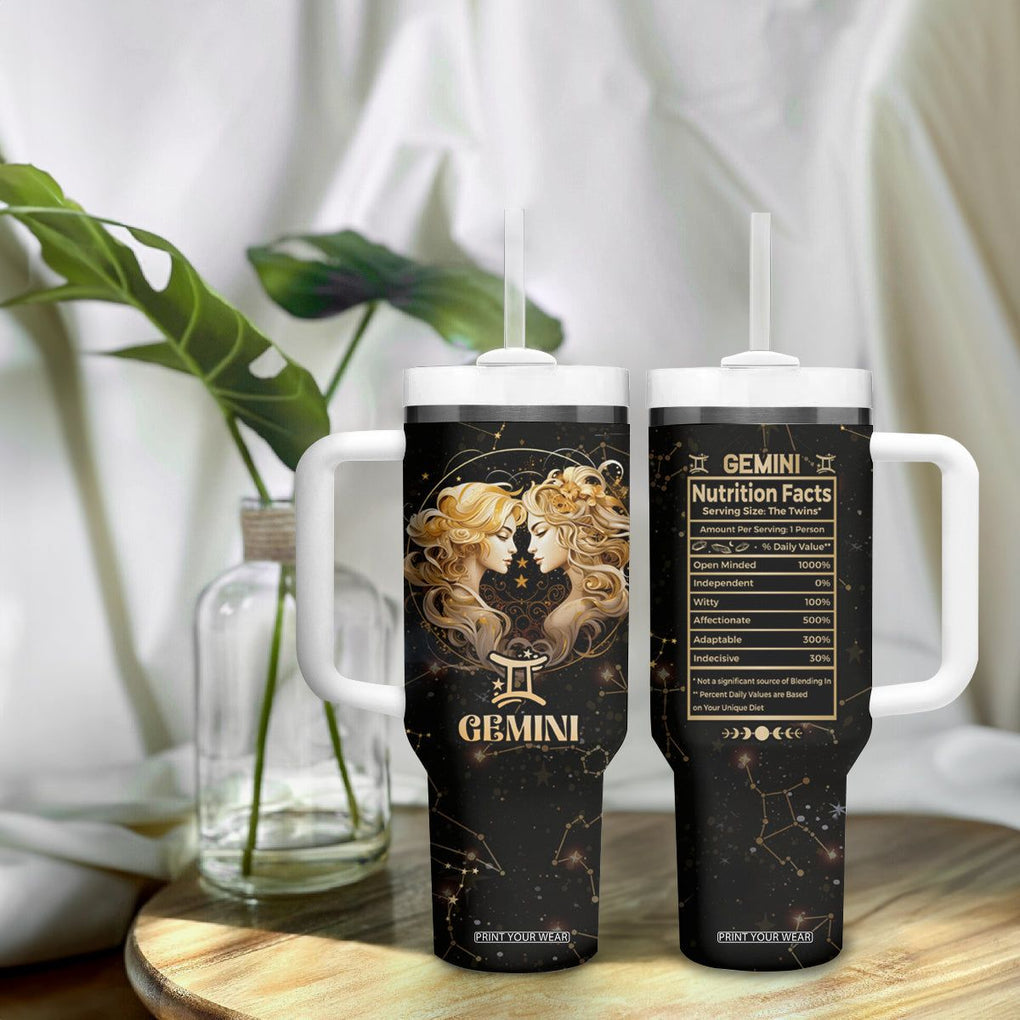 Gemini Zodiac Tumbler With Handle Celestial Constellation Astrology Horoscope Galaxy TB02 Printyourwear