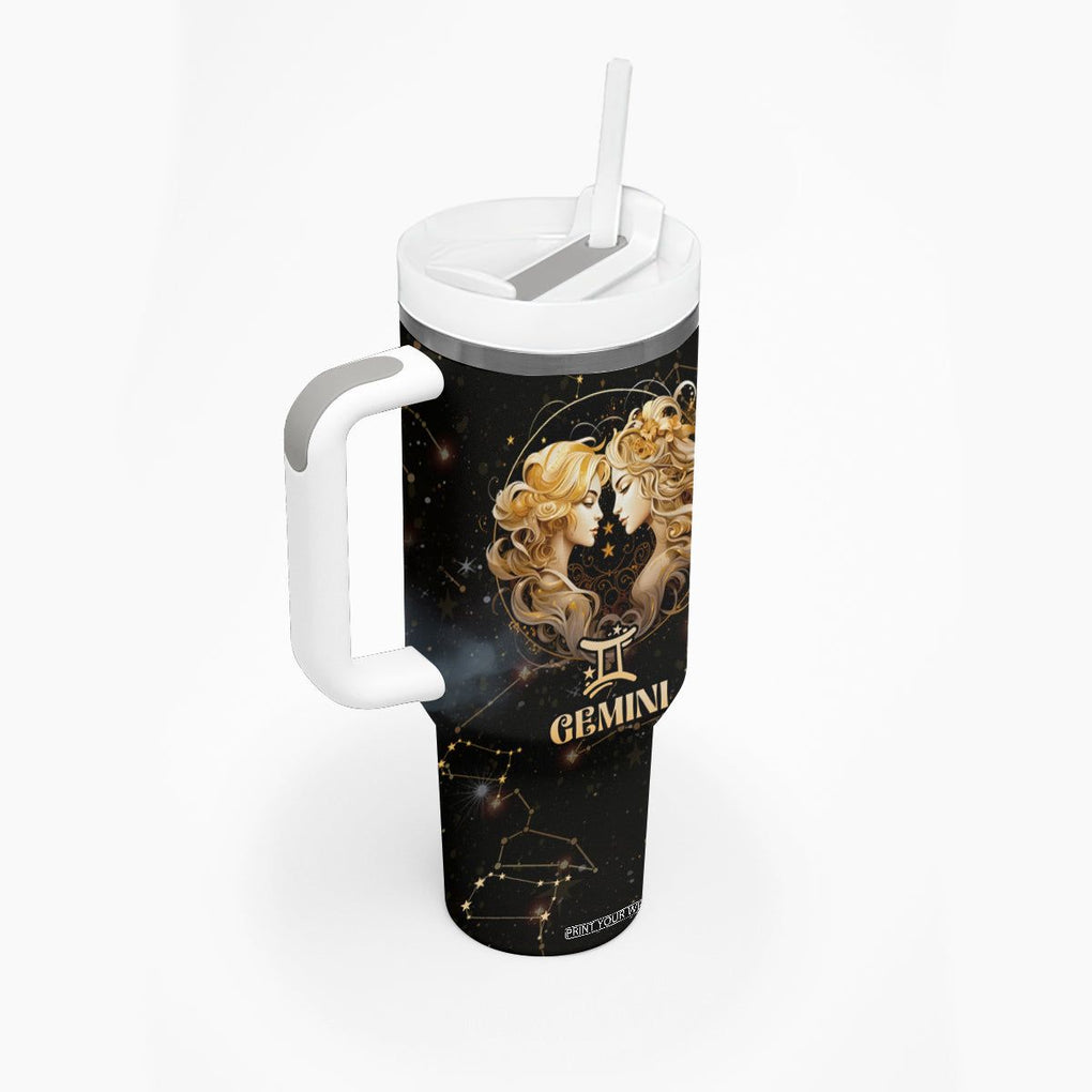 Gemini Zodiac Tumbler With Handle Celestial Constellation Astrology Horoscope Galaxy TB02 Printyourwear