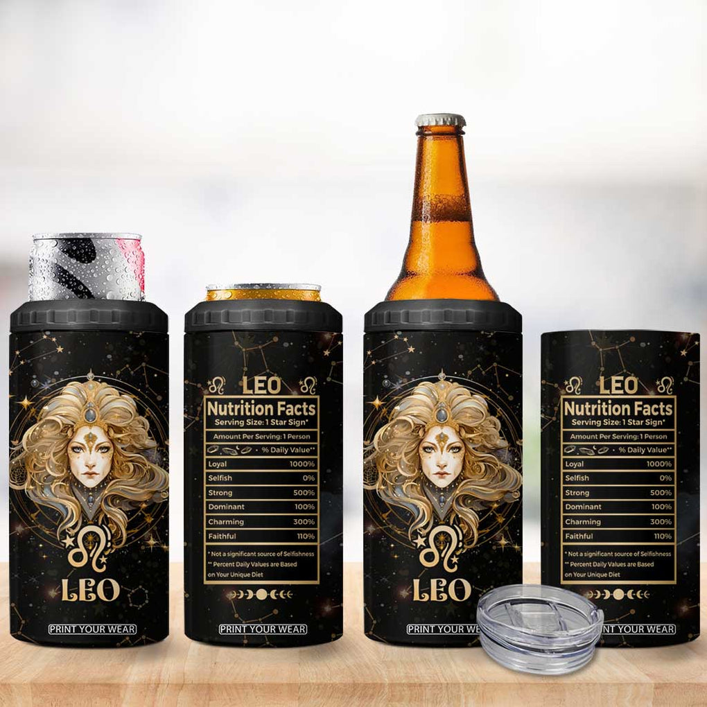 Leo Zodiac 4 in 1 Can Cooler Tumbler Celestial Constellation Astrology Horoscope Galaxy TB02 Print Your Wear