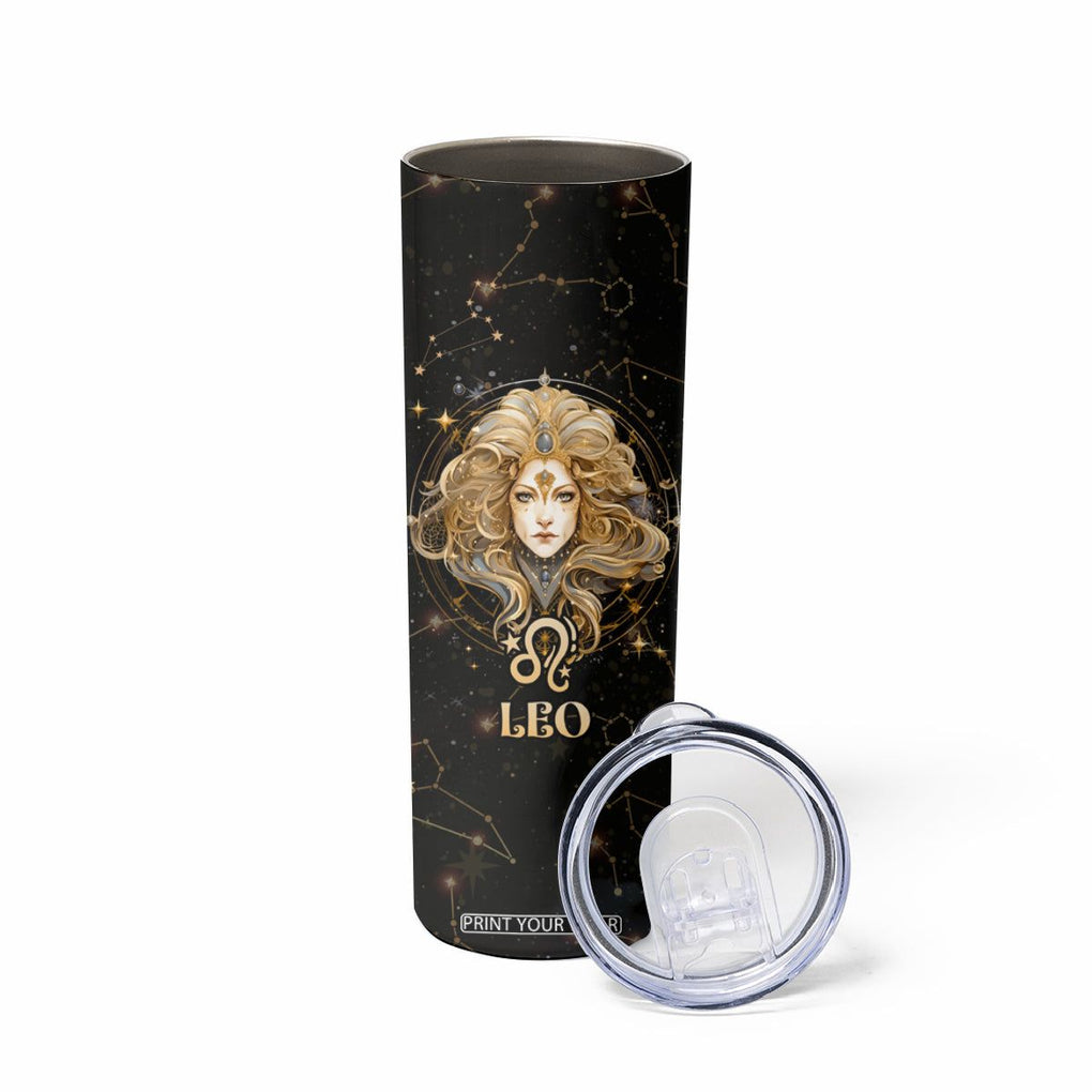 Leo Zodiac Skinny Tumbler Celestial Constellation Astrology Horoscope Galaxy TB02 Printyourwear