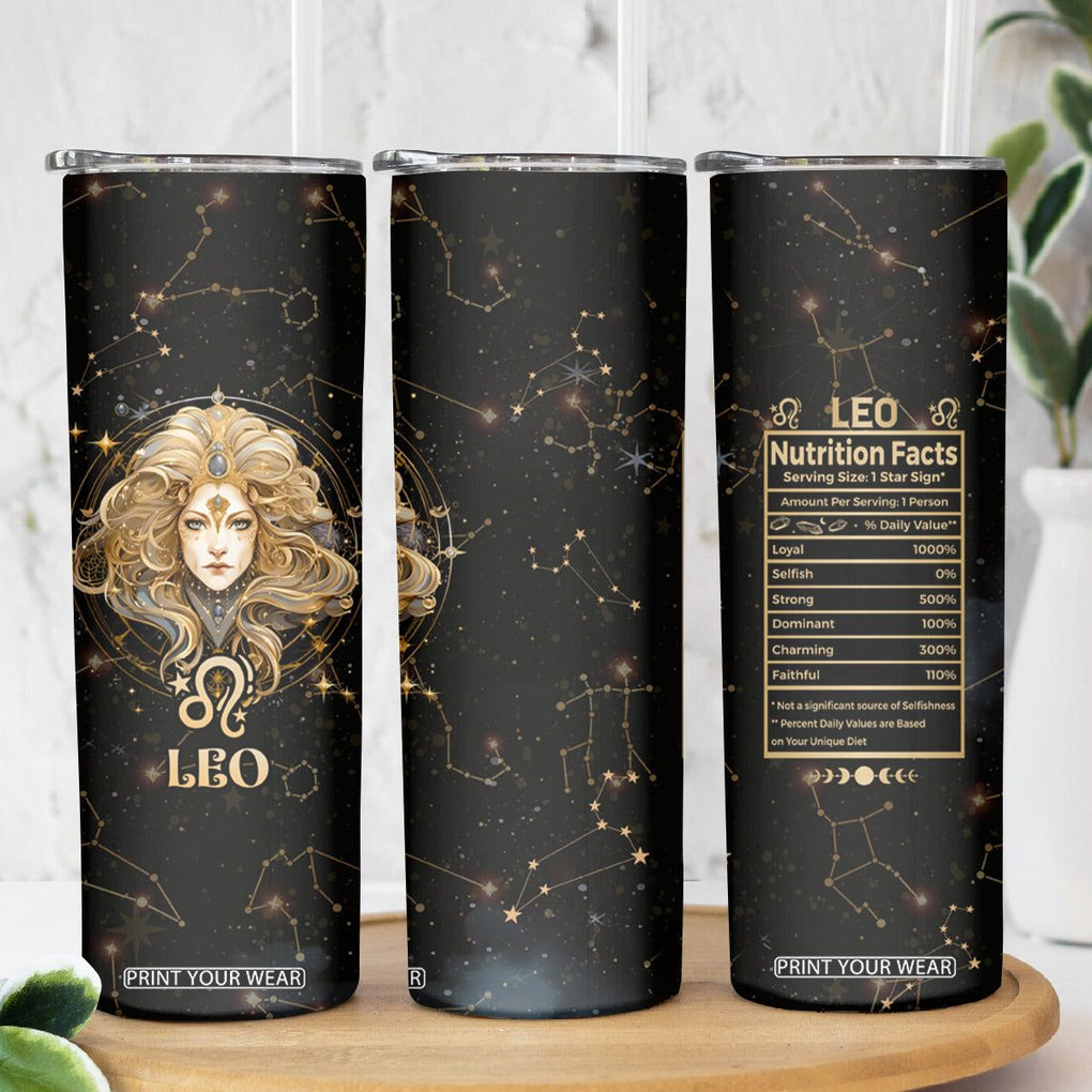 Leo Zodiac Skinny Tumbler Celestial Constellation Astrology Horoscope Galaxy TB02 Printyourwear