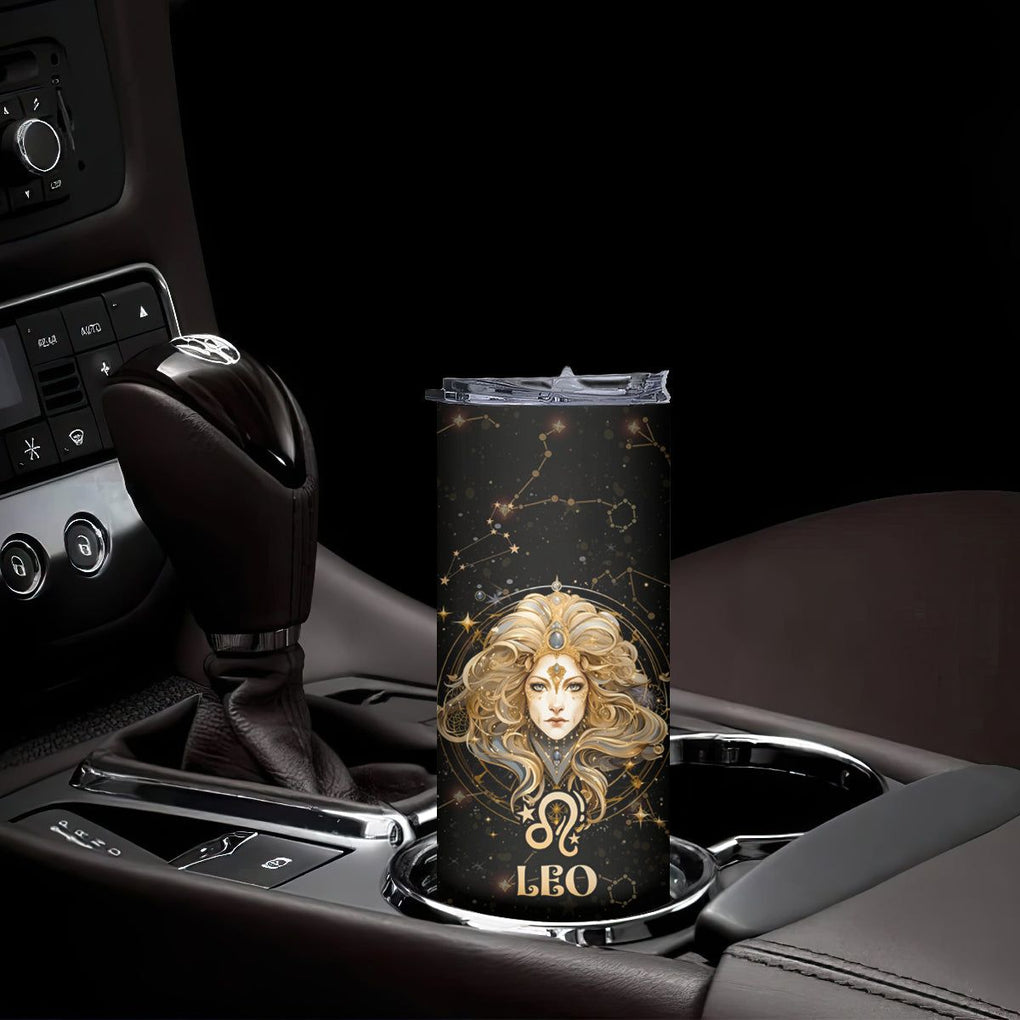 Leo Zodiac Skinny Tumbler Celestial Constellation Astrology Horoscope Galaxy TB02 Printyourwear