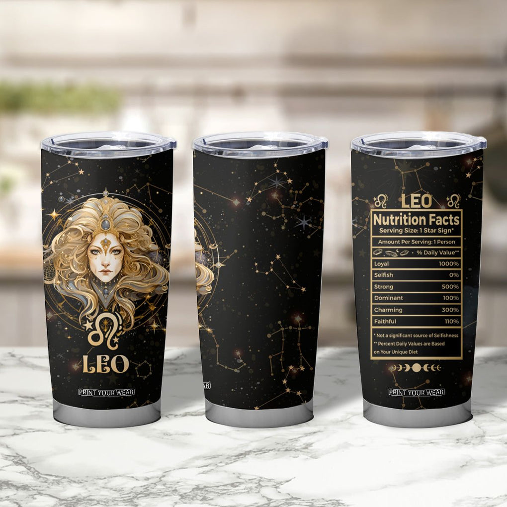 Leo Zodiac Tumbler Cup Celestial Constellation Astrology Horoscope Galaxy TB02 Printyourwear