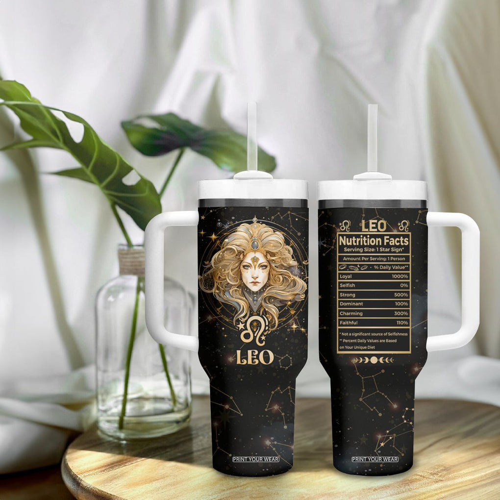 Leo Zodiac Tumbler With Handle Celestial Constellation Astrology Horoscope Galaxy TB02 Printyourwear