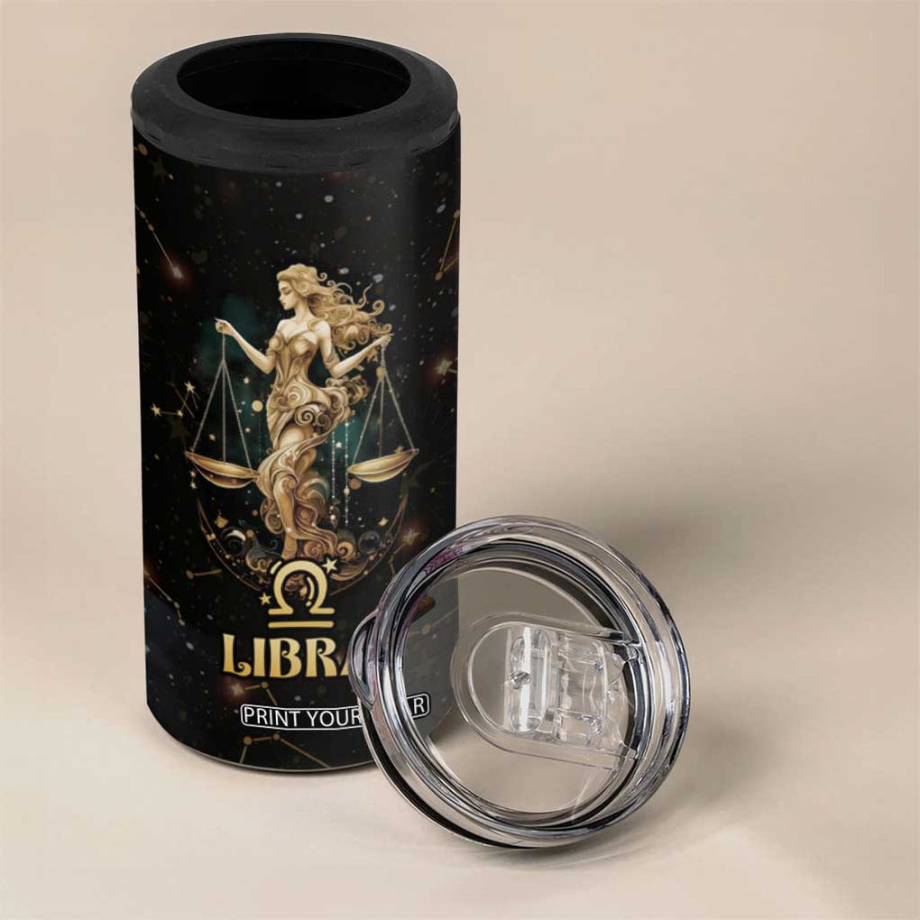Libra Zodiac 4 in 1 Can Cooler Tumbler Celestial Constellation Astrology Horoscope Galaxy TB02 Print Your Wear