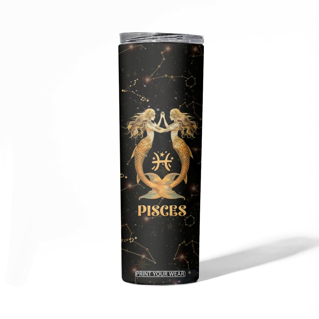 Pisces Zodiac Skinny Tumbler Celestial Constellation Astrology Horoscope Galaxy TB02 Printyourwear