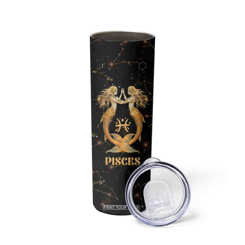 Pisces Zodiac Skinny Tumbler Celestial Constellation Astrology Horoscope Galaxy TB02 Printyourwear