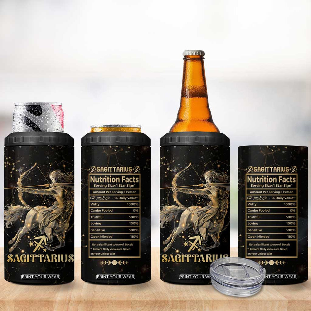 Sagittarius Zodiac 4 in 1 Can Cooler Tumbler Celestial Constellation Astrology Horoscope Galaxy TB02 Print Your Wear